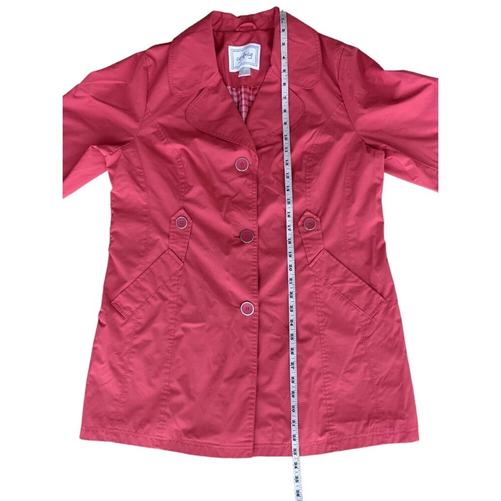cg.l.cg Womens Pink Belted Trench Coat Style Size Large - Picture 7 of 14